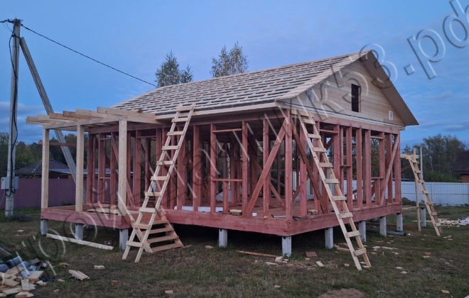 4 Каркасный дом Д-139, 8х7м, 62 М², Московская область, Сергиево  Посадский район, ДНТ Удачное (24)